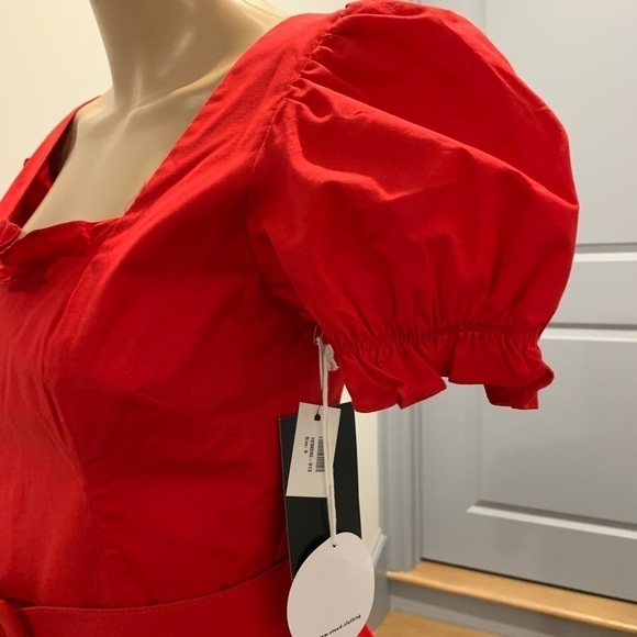 STAUD Maryann Belted Red Dress - Picture 8 of 8